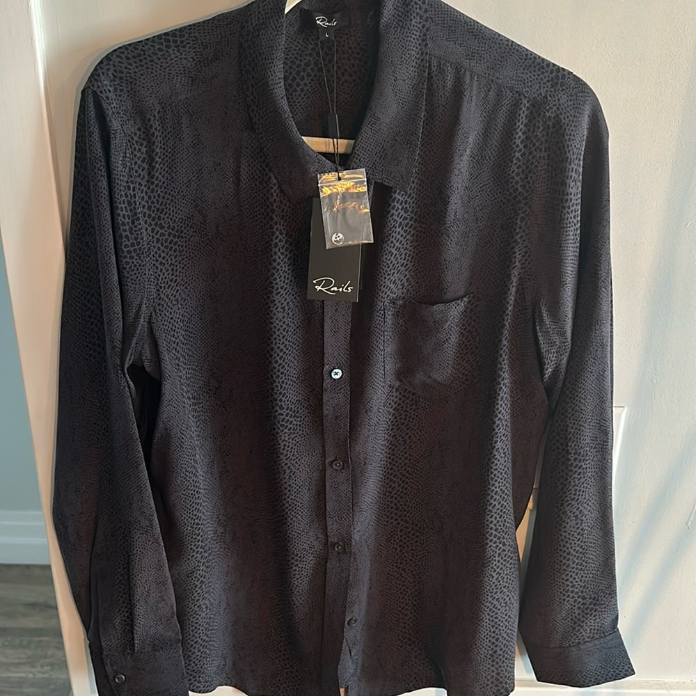 Snakeskin Print Long Sleeve Blouse